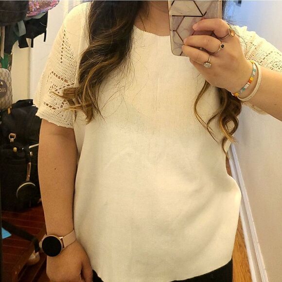Vintage Donnkenny White Knit Tee - Picture 1 of 7